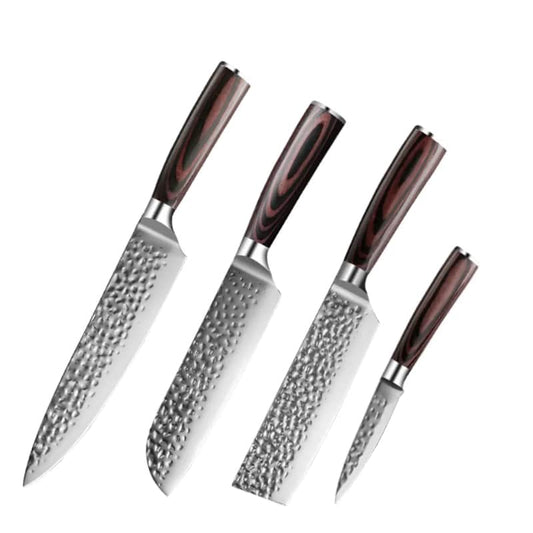 Set 4 cutite profesional serie japonia, otel japonez HRC 60 calire manuala, maner Delux Pakka