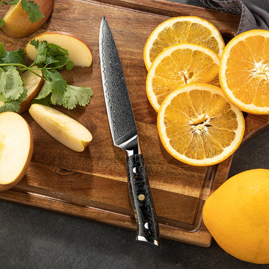 Cuțit de Filetat – Lamă Damasc VG-10, Mâner din Rășină Full Tang, Ideal pentru Feliere Fină și Precizie în Bucătărie