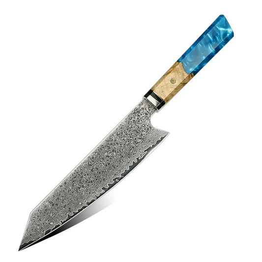 Cuțit Kiritsuke gama Premium - Oțel Damasc, Mâner Elegant din Rășină și Lemn de Frasin pentru Precizie, VG-10 în