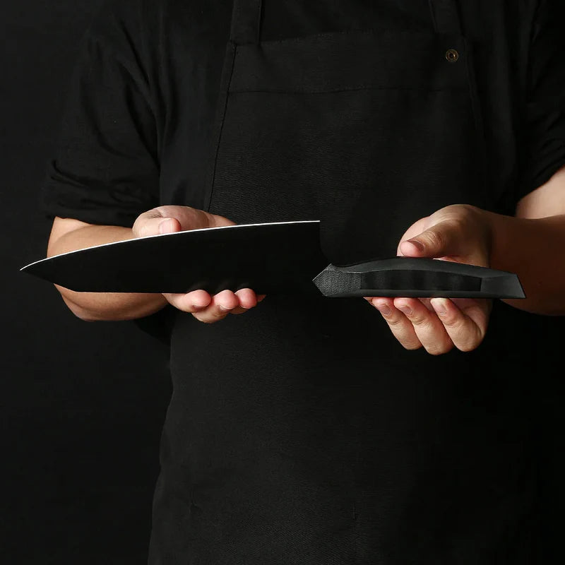 cutit kiritsuke placat cu titan culoare negru