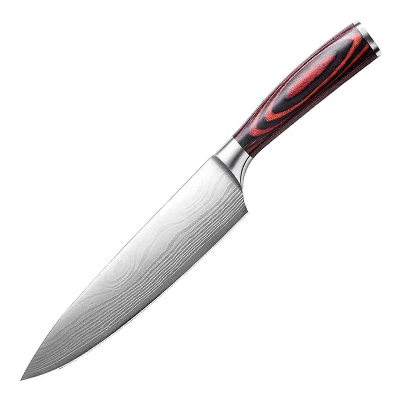 Cutit profesional - Chef otel japonez HRC 60 calire laser maner Delux Pakka - cutit bucatarie