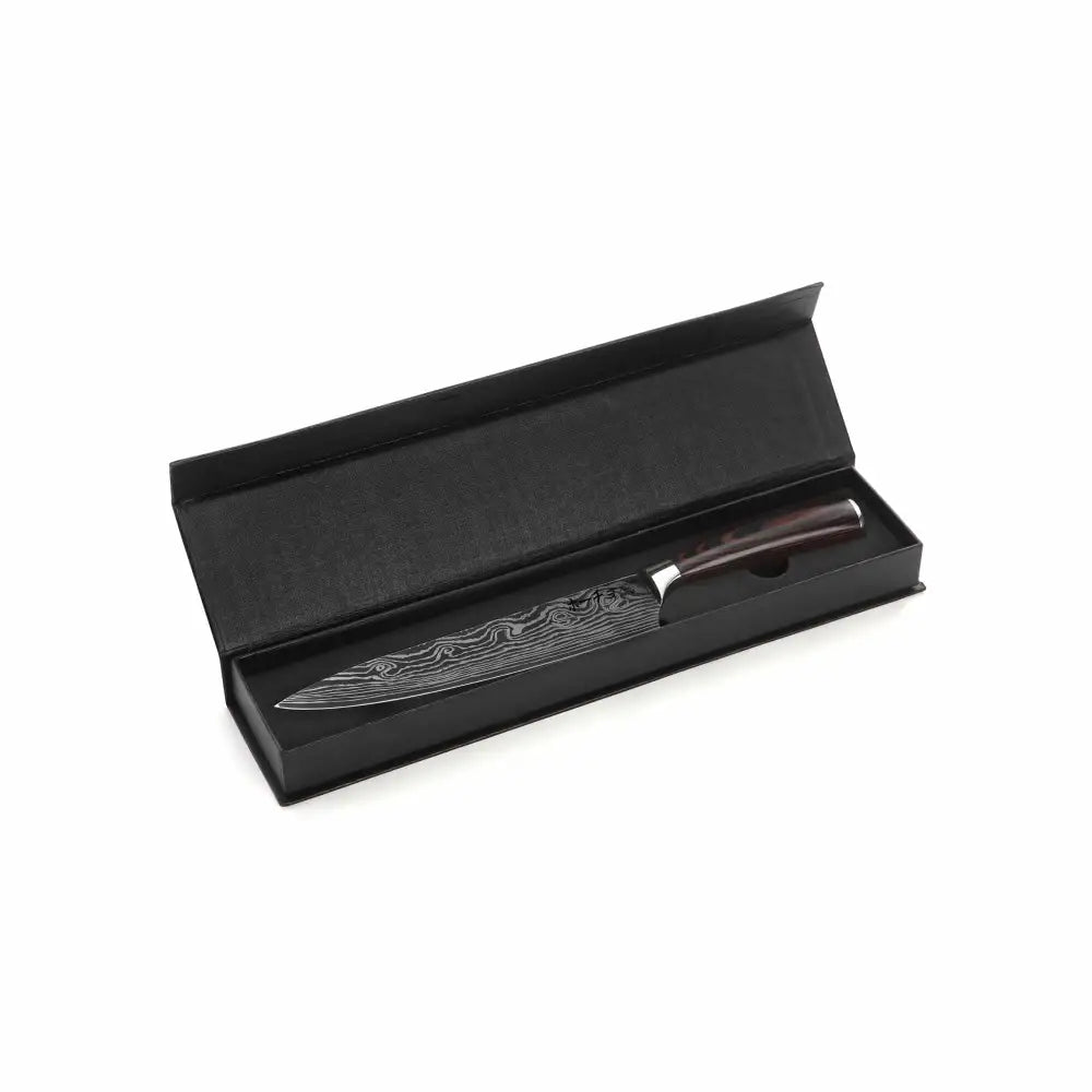 Cutit profesional - Chef otel japonez HRC 60 calire laser maner Delux Pakka - cutit bucatarie