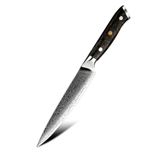 Cuțit de Filetat – Lamă Damasc VG-10, Mâner din Rășină Full Tang, Ideal pentru Feliere Fină și Precizie în Bucătărie